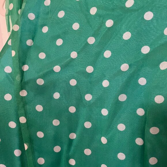 Ralph Lauren Green Polka Dot Size 12 100% Silk Dress - Picture 2 of 8